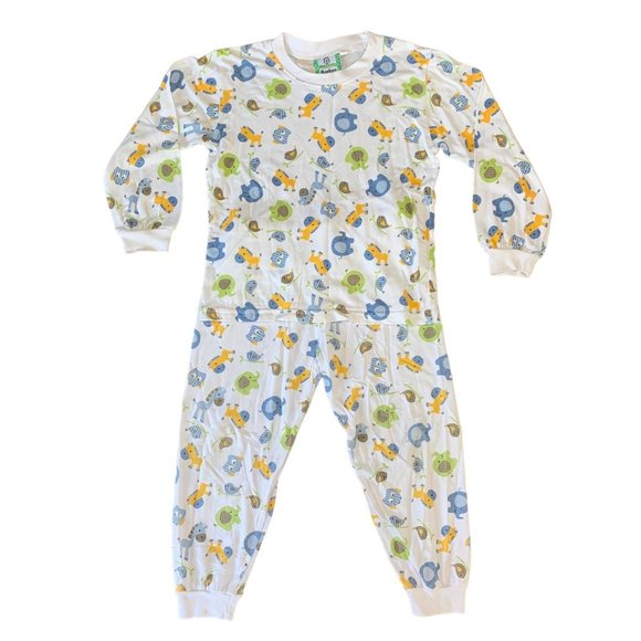 LITTLE BOBDOG Unisex Bamboo Pajamas M 3-4 3T 4T Toddler Animals Elephants PJs - Picture 1 of 7